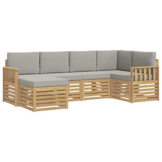 vidaXL Conjunto De Sof&aacute;s De Exterior 6 Pcs Blanco Y Gris Claro Vidaxl
