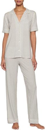 Eberjey Gisele Jersey Pajamas in Tide Dot Ivory/Ivory at Nordstrom, Size X-Small