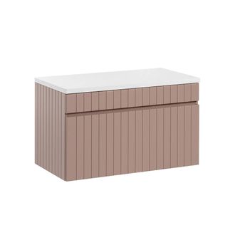 Petits Meubles Mueble bajo lavabo 80cm y encimera tableros mdf y laminados rosado