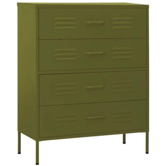 vidaXL Armario De Cajones De Acero Verde Oliva 80x35x101,5 Cm Vidaxl