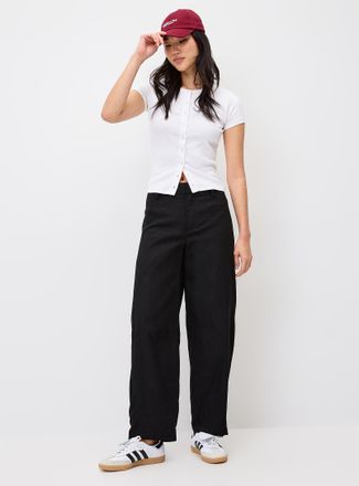 Twik Womens Linen-blend barrel-leg dress pant