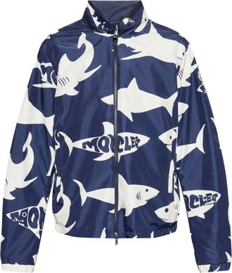 Moncler Bomber con stampa squalo - Blu