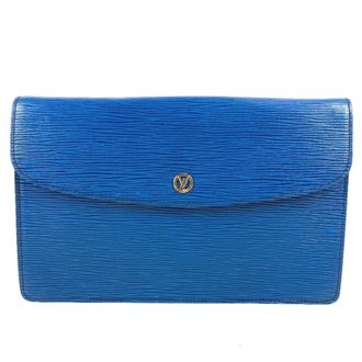 Louis Vuitton Blue Toledo Blue Epi Leather Clutch Bag (Pre-Owned)