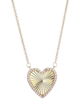 Adornia Adornia 14K Plated Cz Prismatic Heart Necklace