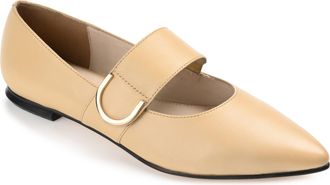 Journee Collection Journee Signature Womens Genuine Leather Emerence Loafer Pointed Toe Slip On Flats