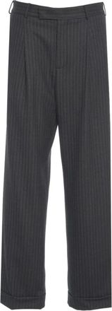 Jucca Broeken, Dames, Zwart, S, J4254180 Wide-leg Broek met krijtstreep