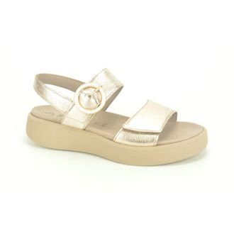 Gabor Gouden Sandaal met Gespsluiting - Dames - Schoenen - Geel - Maat: 35 1/2 EU Leer
