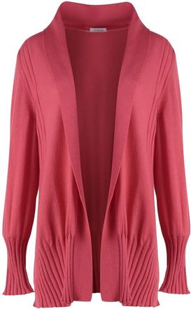 Malo Luxe Cashmere Cardigan met Ribboorden - Dames - Cashmere truien - Rood - XS - Kasjmier - Truien & Vesten