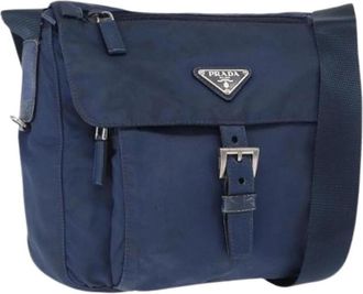 Prada Pre-owned Vintage Nylon Cross Body Bag - Dames - Vintage Schoudertas - Blauw - ONE Size - Nylon - Vintage