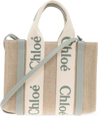 Chloé Tassen, Dames, Beige, ONE Size, Katoen, Tas Woody Klein