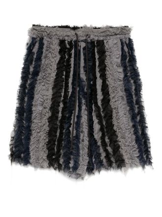 Song for the Mute Gerafelde elastische shorts - Blauw