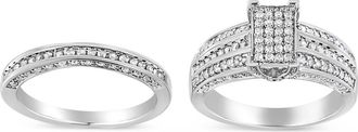 House of Brilliance Silver 3/4 Cttw Diamond Composite Engagement Ring in White at Nordstrom, Size 6