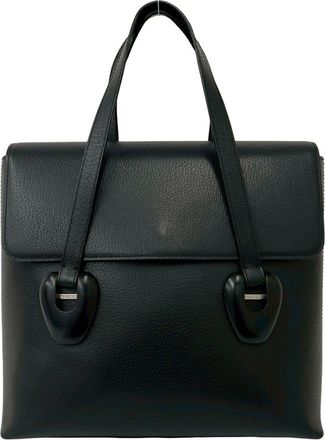 Gucci Black Leather Handbag Tote Bag (Pre-Owned)