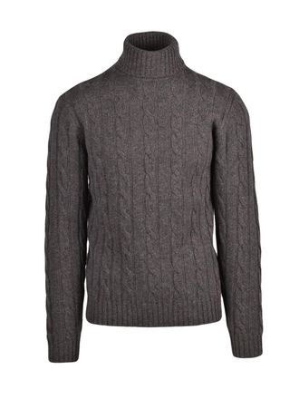 Daniele Fiesoli High Neck Cable Knit Sweater In Extrafine Merino Wool