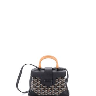 Goyard Saigon Top Handle Bag Coated Canvas with Leather Mini
