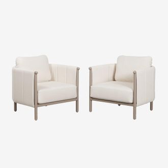 Sklum Pack De 2 Sillones De Jard&iacute;n En Boucl&eacute; Y Aluminio Boleni Sklum