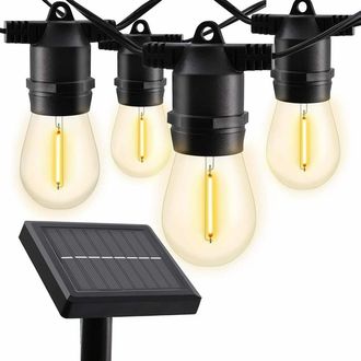 Trade Shop Trade Shop - Catena Luminosa Led Energ&iacute;a Pannello Solare Con 10 Lampadine Luce Calda 4.5 Mt