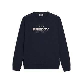 Freddy Felpa Girocollo con Logo FREDDY e Slogan Time Shine