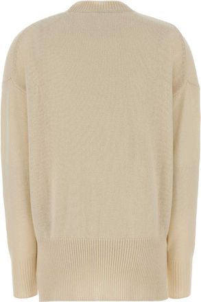 Jil Sander Womens Cashmere Crew-Neck Sweater Beige