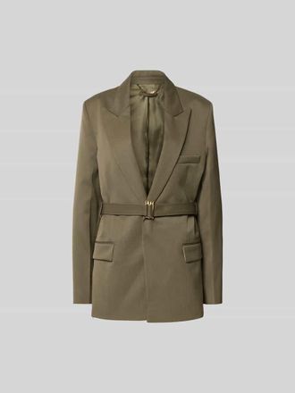 Victoria Beckham Longblazer aus Woll-Mix in Mud, Gr&ouml;&szlig;e 32