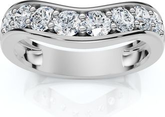 Pompeii3 5/8Ct Diamond Curved Wedding Anniversary Band 14k Gold Lab Grown