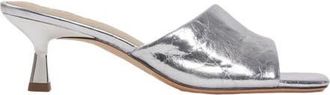 Sandro Heeled metallic leather mules in Silver at Nordstrom, Size 35