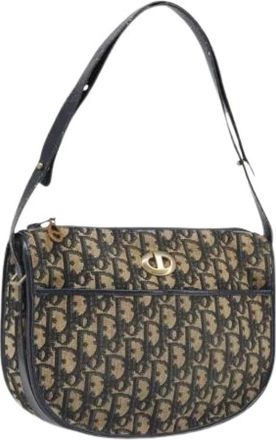 Dior Pre-owned Trotter Canvas Shoulder Bag - Dames - Vintage Schoudertas - Blauw - ONE Size - Vintage