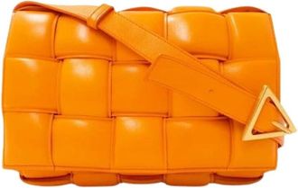 Bottega Veneta Pre-owned Cross Body Bags, female, Orange, Size: ONE SIZE Pre-owned Vintage Leather Shoulder Bag