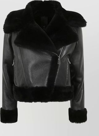 BLANCHA cropped shearling coat faux fur