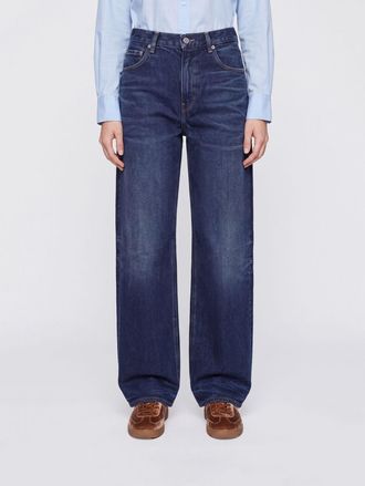 Haikure Jeans baggy Bibi in denim di cotone a vita media con cinque tasche