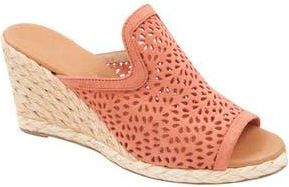 Andr&eacute; Assous Nissa Espadrille Wedge Slide Sandal in Coral at Nordstrom Rack, Size 6