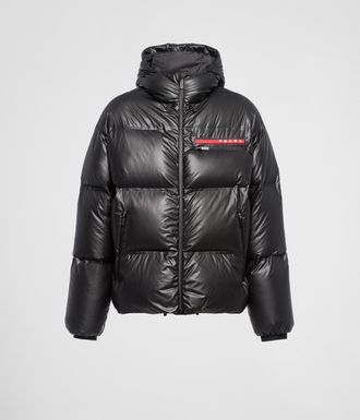 Prada Light Re-Nylon hooded puffer jacket