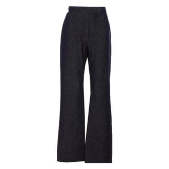 Max Mara Galizia Long Trouser - female - Max Mara - Wide Trousers - Blue - M - Trousers