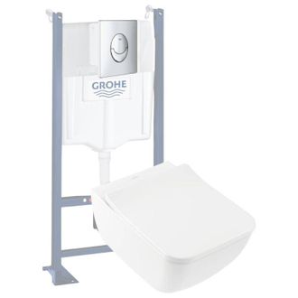 Villeroy & Boch Pack Inodoro Suspendido Sin Cerco Villeroy Et Boch Venticello + Asiento + Placa Cromada + Estructura Grohe