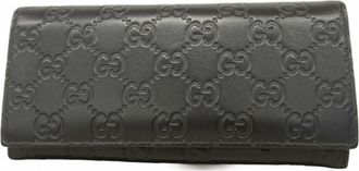 Gucci Black Leather Long Wallet (Bi-Fold) (Pre-Owned)
