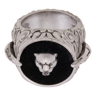Roberto Cavalli Panther Head Velvet Ring, Size 18