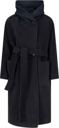 Tagliatore Daisy hooded double-breasted coat - Black