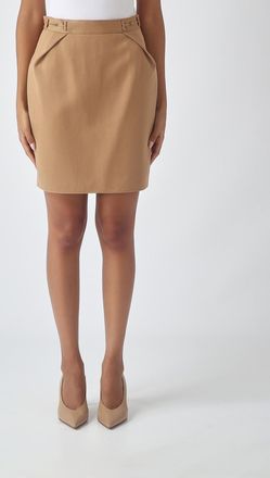 Elisabetta Franchi High-Waisted Virgin Wool Mini Pencil Skirt