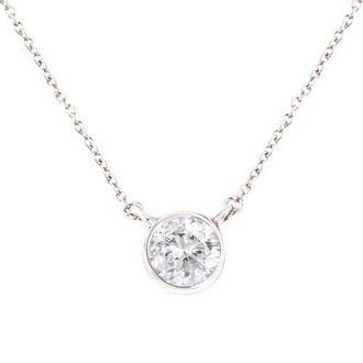 House of Brilliance Silver 1/2 Cttw Diamond Bezel 18 Pendant Necklace in White at Nordstrom