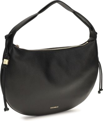 Coccinelle Womens Thess Shoulder Bag Noir Calf Leather Bos Taurus