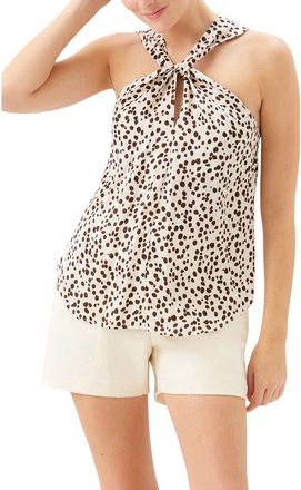 Fifteen Twenty Carla Halter Top in Beige/Brown Print at Nordstrom, Size X-Small