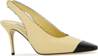 Manolo Blahnik Womens Gaius Slingback Heel Yellow Nappa Leather