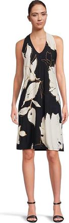 Tommy Bahama Sandy Gilded Petals Long Sleeve Dress Womens Dress Coastline : LG (US 12-14), Jersey/Polyester/Spandex