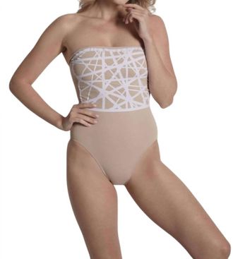 Sauipe Swimwear Strapless One Piece Swimsuit In Camel