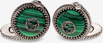 Gucci G Garden Mens Sterling Silver Green Cufflink YBE57742600100U