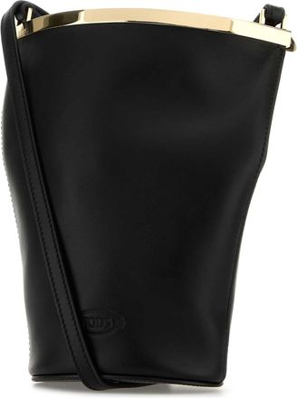 Tod's Womens Secchiello Bucket Bag Black Calfskintgl