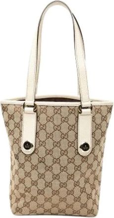 Gucci Pre-owned Handbags, female, Beige, Size: ONE SIZE Pre-owned Tote Bag