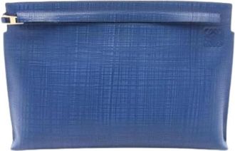 Loewe Pre-owned Clutch Bag - Dames - Vintage Clutch - Blauw - ONE Size - Leer - Vintage