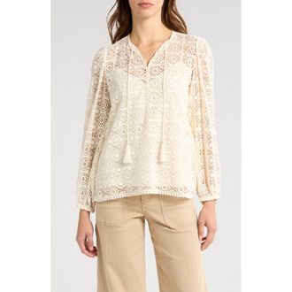 Frame Denim Cotton Crochet Top in Cream at Nordstrom Rack, Size Small