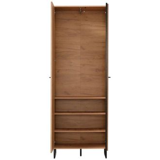 Dmora Guardaroba 2 Ante Seriate, Armadio Camera da Letto Appendiabiti, 3 Ripiani, 2 Ante, 70.5x194.5h cm Marrone Rovere Nodi